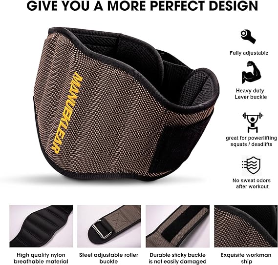 Buy the MANUEKLEAR Gym Weight Lifting Belt at best price which is Powerlifting Belt for Men or Women