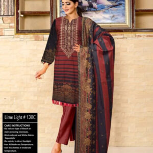 Red Shade Color Maria b Dhanak Suit