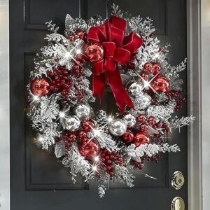 Buy the Red and White Holiday Wreath for Front Door at Best Price
