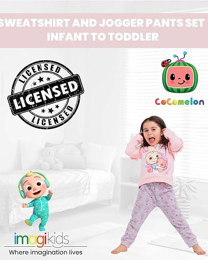 CoComelon Infant to Toddler JJ Baby Girls Pullover Fleece Sweatshirt & Pants Set
