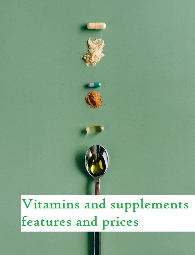 Vitamins and supplements features and prices