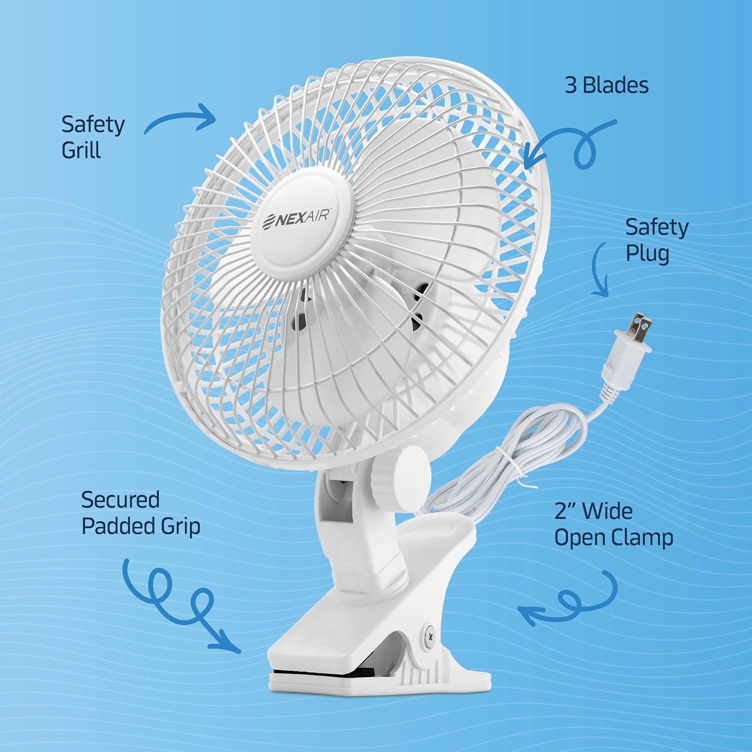 6-Inch Clip on Fan, 360 Degree Rotation-4