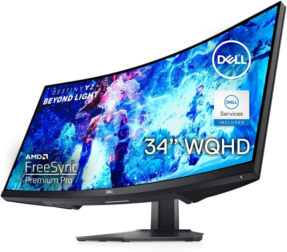 Dell S3422DWG Curved Gaming Monitor - 34-inch WQHD (3440x1440) 1800R Curved Display