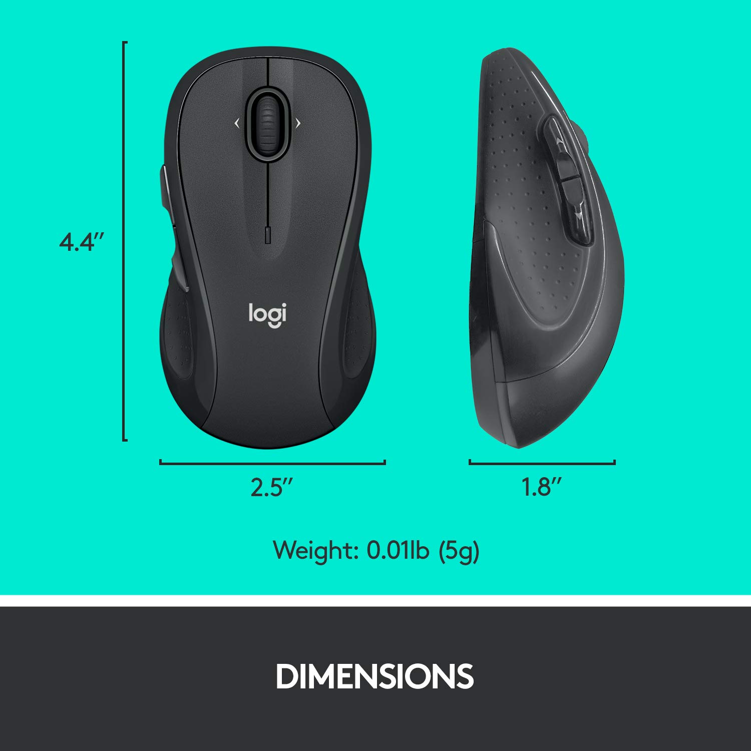 Logitech M510 Wireless Computer Mouse for PC with USB Unifying Receiver – Graphite-4