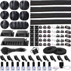 N NOROCME 192 PCS Cable Management Kit 4 Wire Organizer Sleeve
