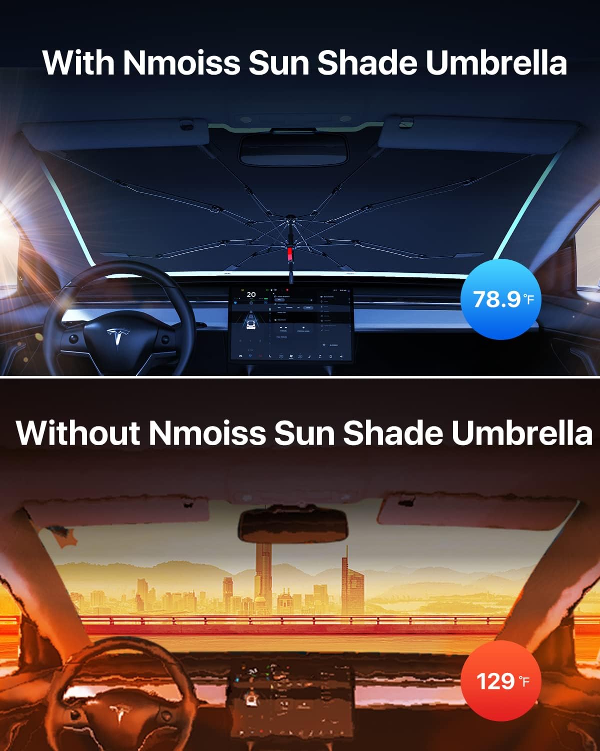 Nmoiss Windshield Sun Shade Umbrella for Car-1