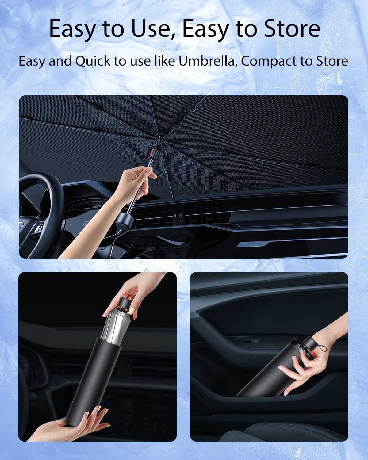 Nmoiss Windshield Sun Shade Umbrella for Car-3