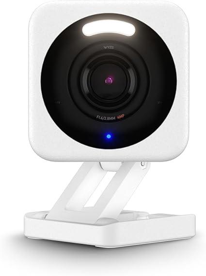 Wyze Cam v4, 2K HD Wi-Fi Smart Wired White Home Security Camera